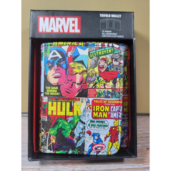 Marvel | Bags | Marvel Classic Comic Covers Trifold Wallet | Poshmark